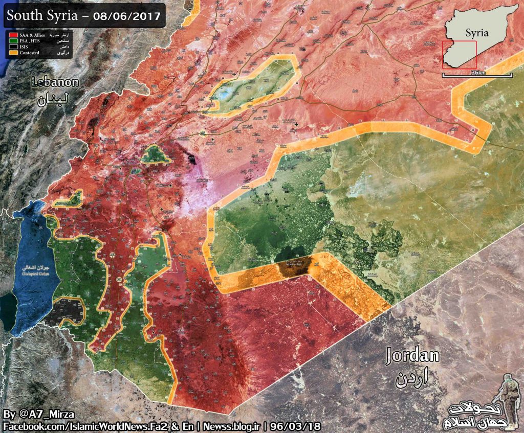 The latest military situation in southern Syria; June 8, 2017 - Islamic ...