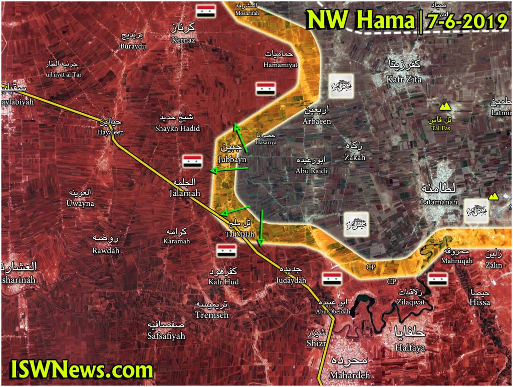 Map: Latest military situation in northwest Hama - Islamic World News