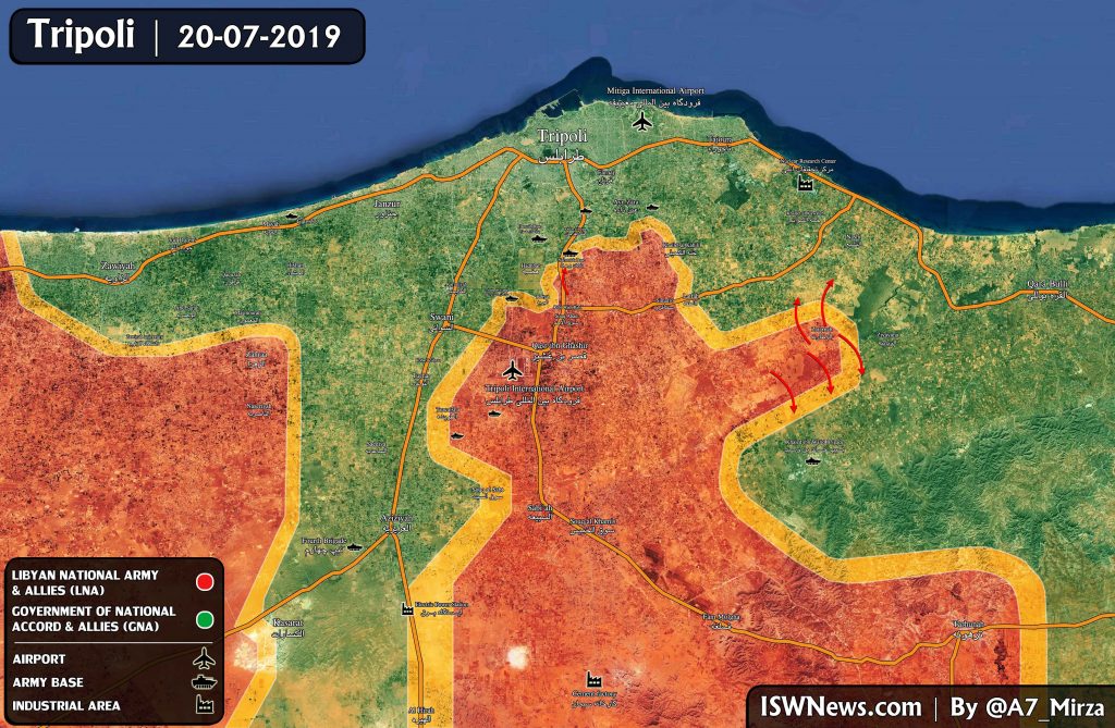 Map Latest Updates on Military Situation of Southern Tripoli, Libya