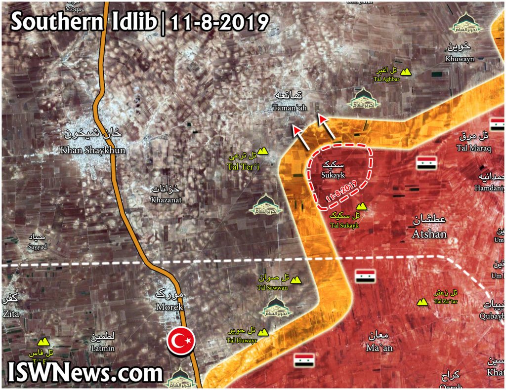 Map: Syrian Army Advances in Southern Idlib, Sukayk Liberated - Islamic ...