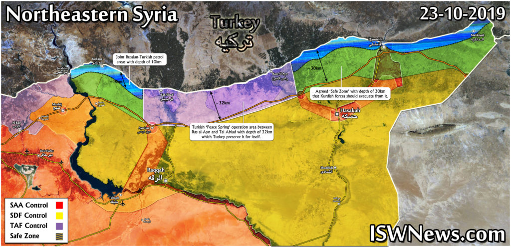 Map Latest Military Situation In Northeast Of Syria After Turkey