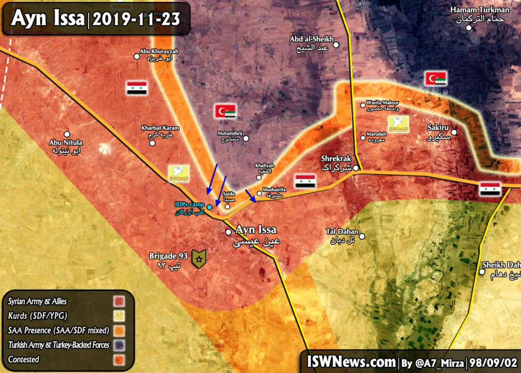 Map: Turkey-led Forces Attacks To Capture Ayn Issa - Islamic World News