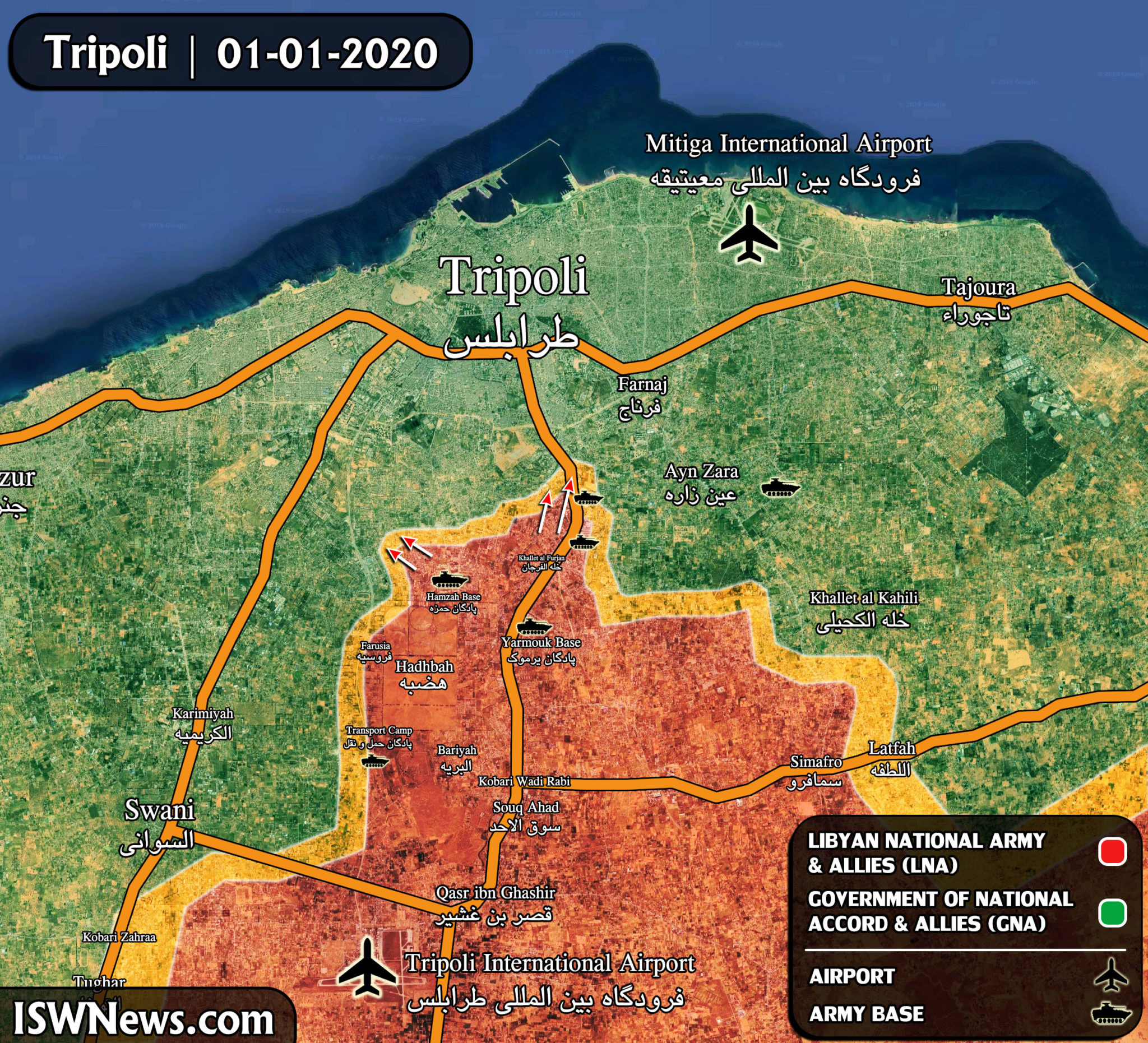 Map: Latest Updates on Tripoli Battle – Islamic World News