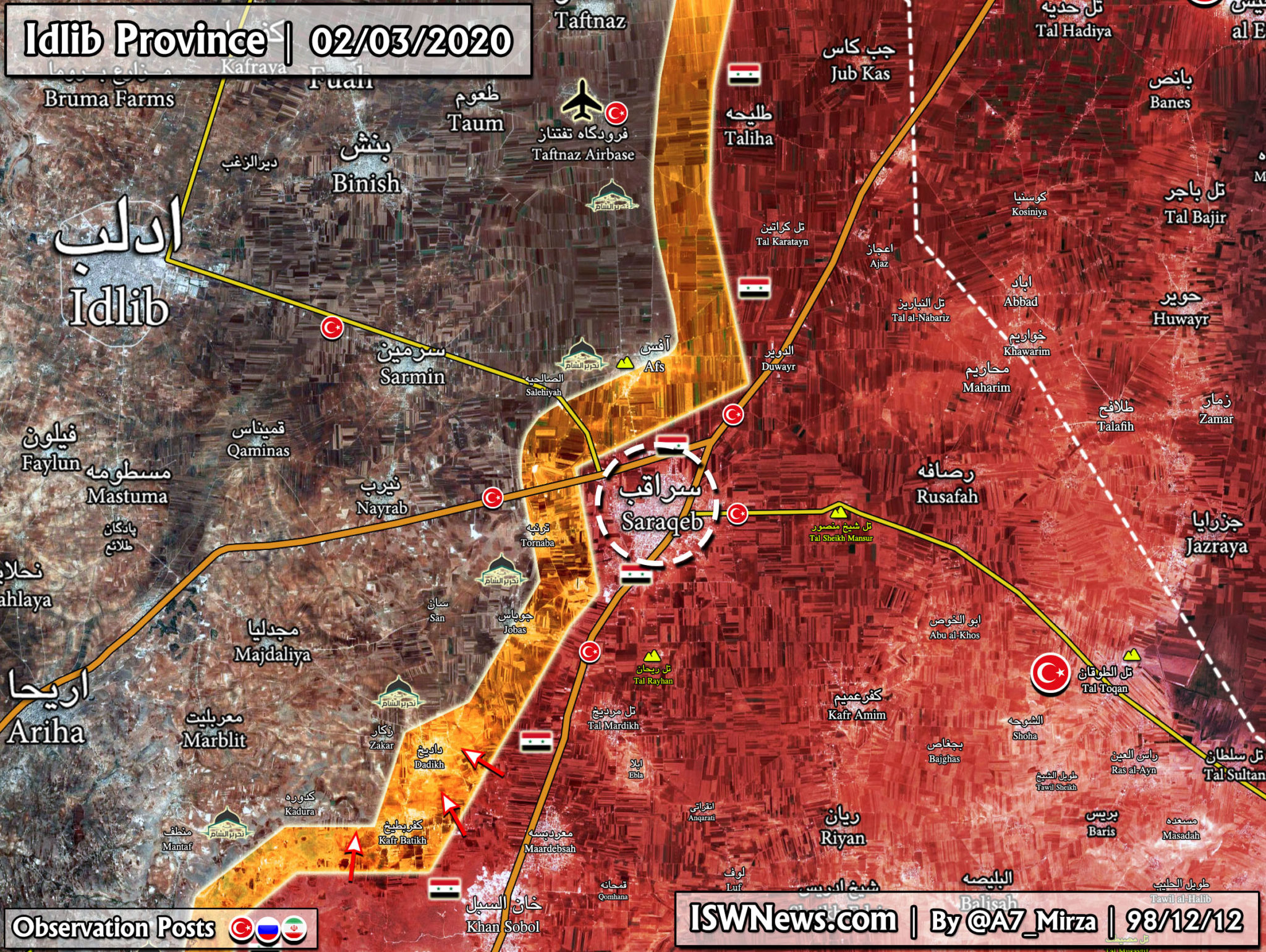 Map: Syrian Army Recaptured Saraqib! - Islamic World News