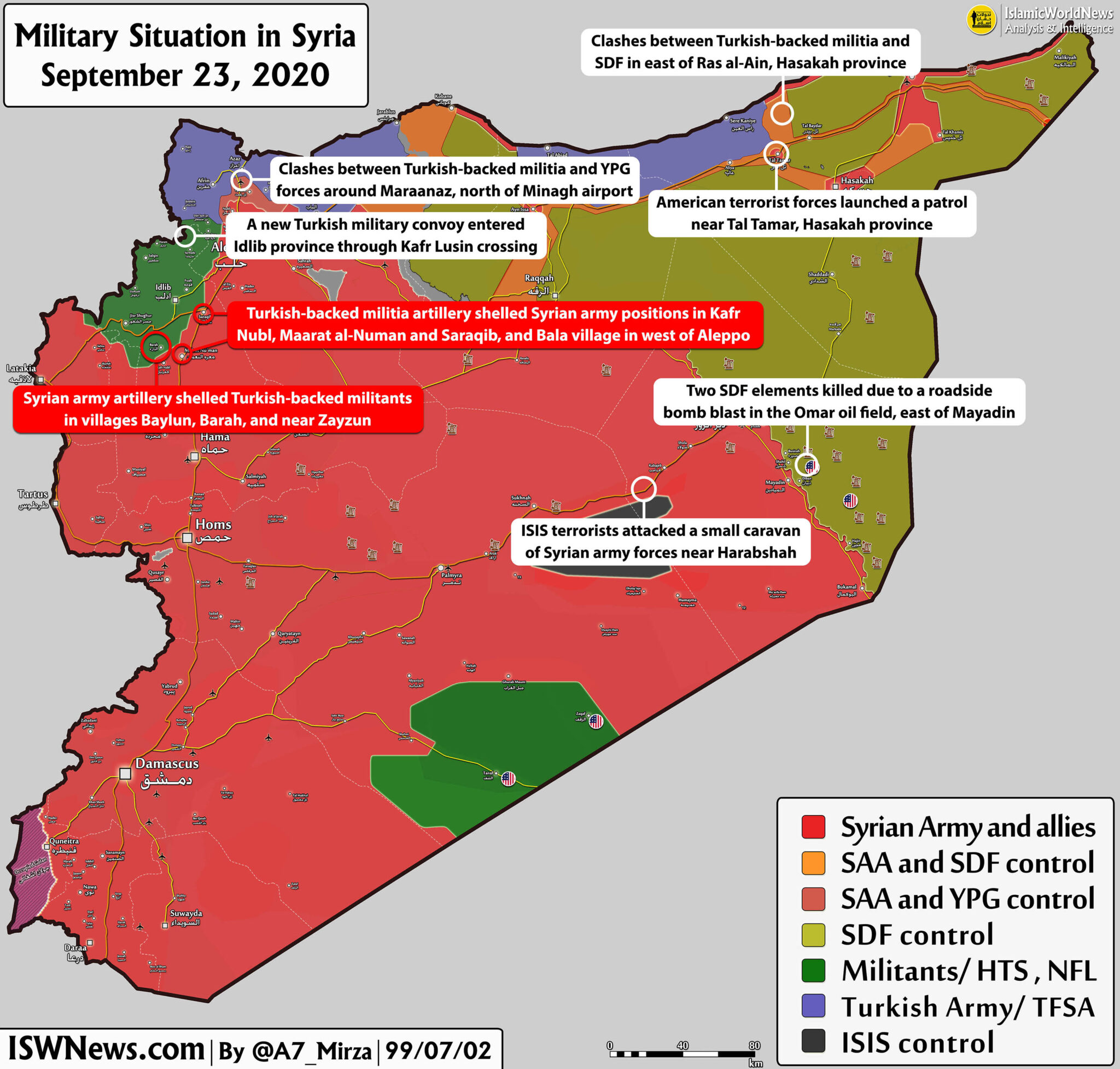 Latest Updates On Syria, 23 September 2020 (Map Update) - Islamic World ...