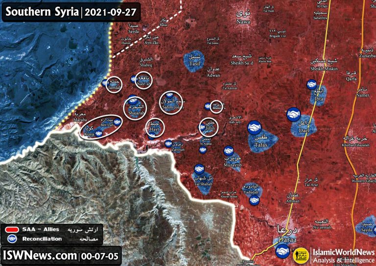 Syria: Latest Updates On Daraa Front, 27 September 2021 (Map Update ...