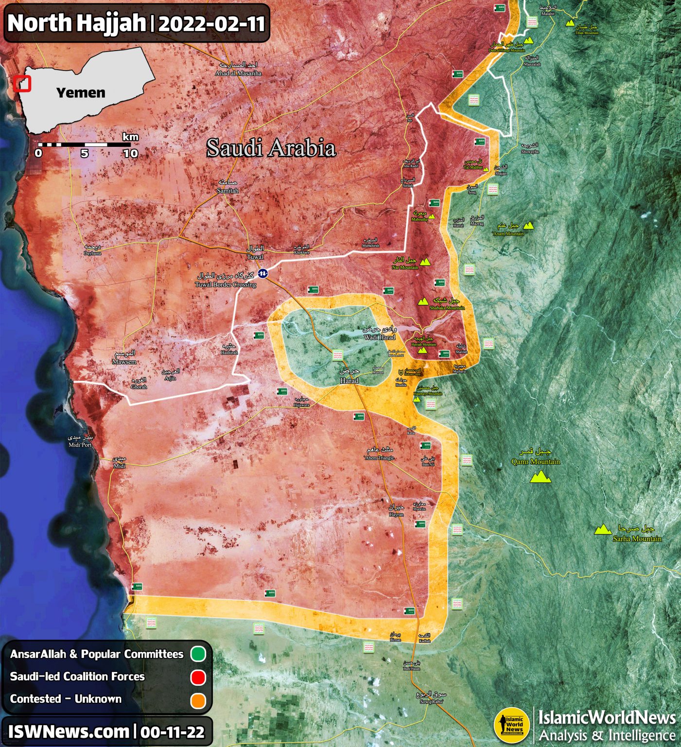 Yemen Latest Updates On Hajjah Fronts, 12 February 2022 (Map Update