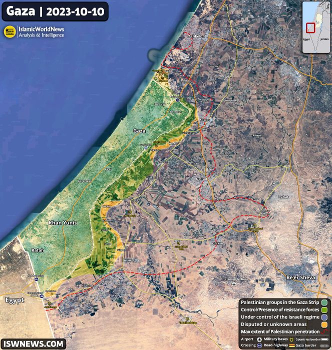 Latest Military Developments Around Gaza Strip, 10 October 2023 (Map ...