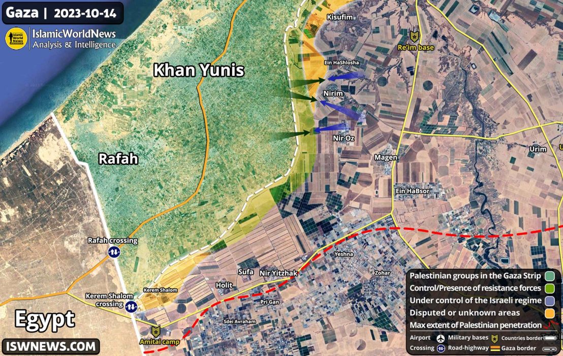 Latest Military Developments Of Gaza, 14 October 2023 (Map) - Islamic ...